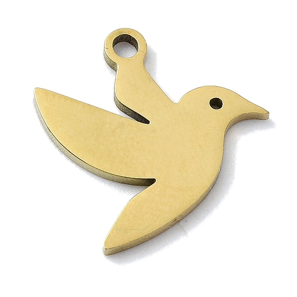

PandaHall 304 Stainless Steel Charms, Laser Cut, Bird Charms, Golden, 13.5x14x1mm, Hole: 1.4mm 304 Stainless Steel Bird
