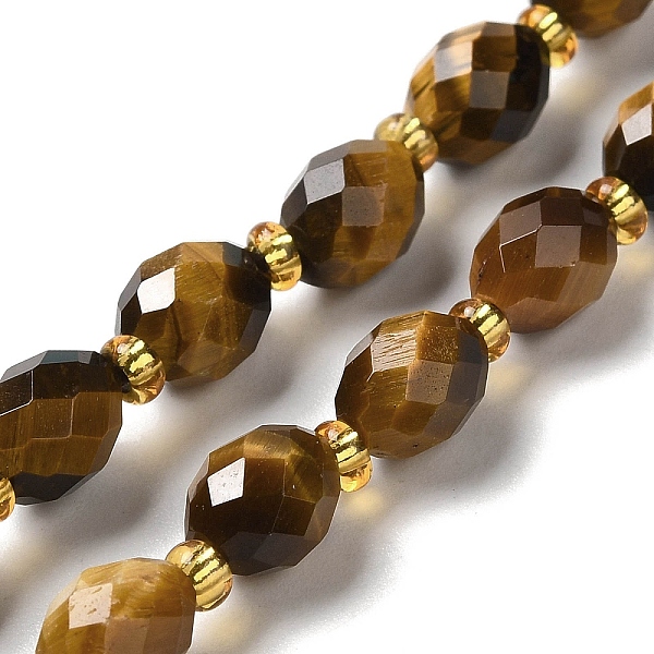 

PandaHall Natural Tiger Eye Beads Strands, with Seed Beads, Faceted, Oval, 7.5~8x6~6.5mm, Hole: 1.2mm, about 40~42pcs/strand, 15.35~15.55''...