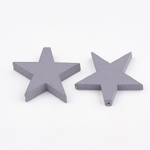 

PandaHall Natural Pear Wood Beads, Half Drilled Beads, Dyed, Star, Slate Gray, 22x24x4mm, Half Hole: 0.8mm Wood Star Gray