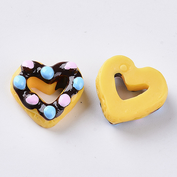 

PandaHall Resin Cabochons, Heart, Colorful, 16x17.5x8mm Resin Heart