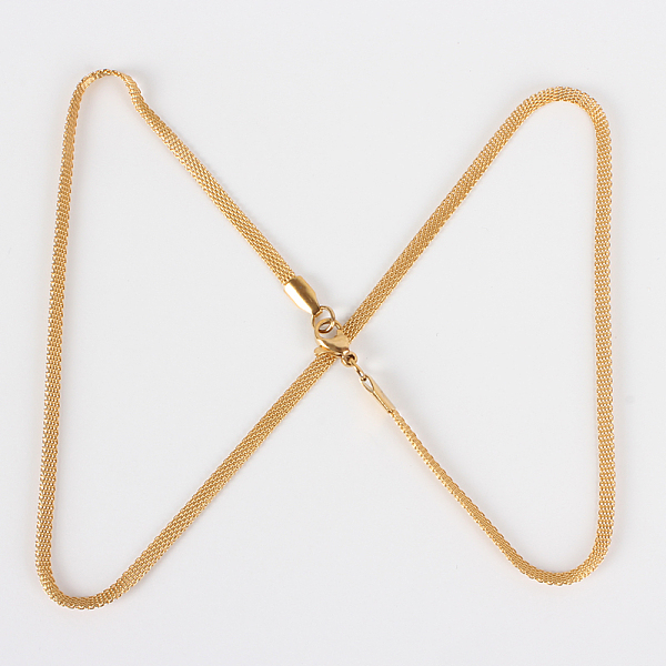

PandaHall 304 Stainless Steel Mesh Chain Necklace Making, with Lobster Claw Clasps, Vacuum Plating, Golden, 17.7 inch(45cm) 304 Stainless...