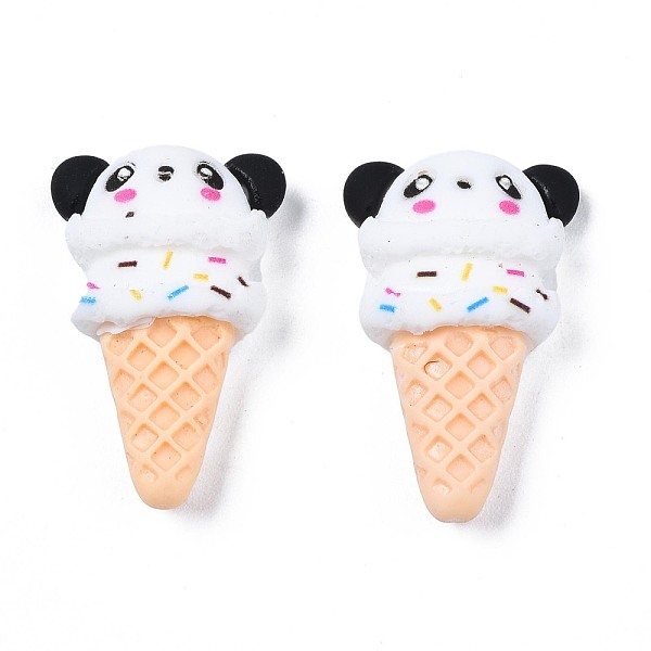 

PandaHall Opaque Resin Cabochons, Panda Shaped Ice Cream, White, 22~23x14x7mm Resin Food White