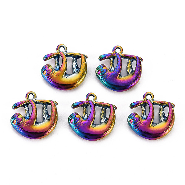 

PandaHall Alloy Pendants, Cadmium Free & Nickel Free & Lead Free, Sloth, Rainbow Color, 20x19x4.5mm, Hole: 1.8mm Alloy Monkey