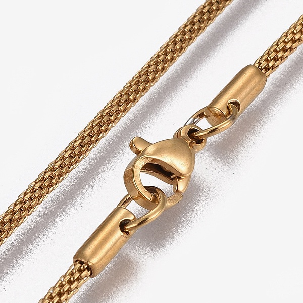 

PandaHall 304 Stainless Steel Mesh Chain Necklaces, with Lobster Claw Clasp, Golden, 17.9 inch(45.5cm), 2mm Stainless Steel