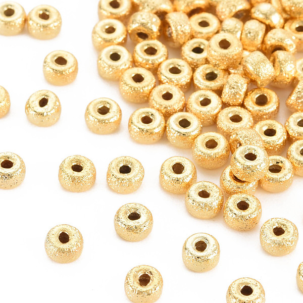 

PandaHall Rack Plating Brass Beads, Nickel Free, Flat Round, Real 18K Gold Plated, 4x2.5mm, Hole: 1mm Brass Flat Round