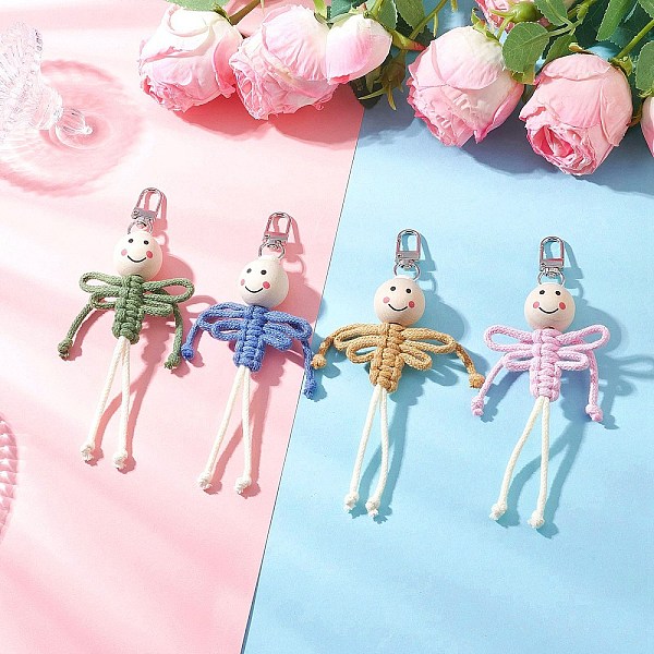 4Pcs Cotton String Threads Human Pendant Decorations