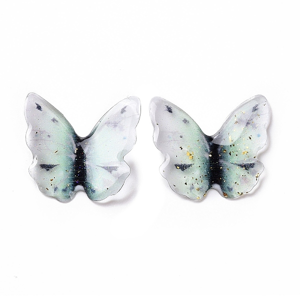 

PandaHall Transparent Resin Cabochons, with Gold Foil, Butterfly, Light Sea Green, 21.5~22x22~24.5x1.5~4.7mm Resin Butterfly