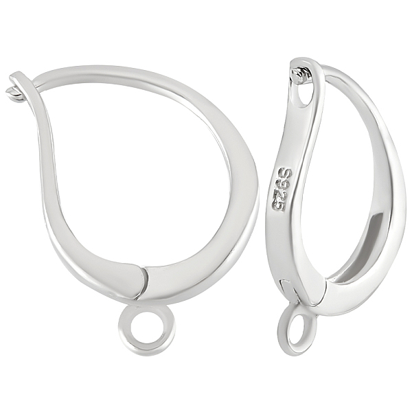 

PandaHall Beebeecraft 1 Box 4Pcs Leverback Earring Findings Rhodium Plated Sterling Silver Clasp Earring Hooks with Latch Back and Loops for...