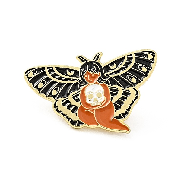 

PandaHall Angel Fairy Butterfly Wing Enamel Pin, Golden Plated Alloy Badge for Backpack Clothes , Chocolate, 19x30x1.5mm Alloy+Enamel Human..., Brown