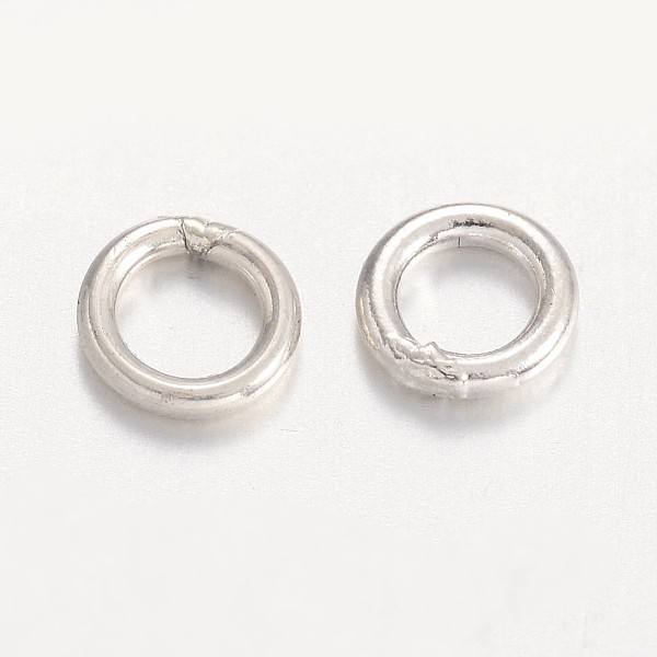 

PandaHall 925 Sterling Silver Round Rings, Soldered Jump Rings, Closed Jump Rings, Silver, 6x1mm, about 155pcs/20g Sterling Silver Ring
