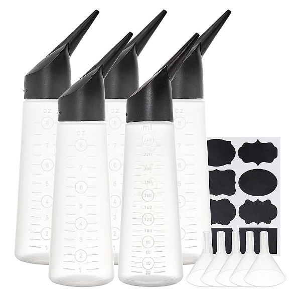 

PandaHall Plastic Glue Bottles, Plastic Funnel Hopper and Chalkboard Sticker Labels, White, 21.5cm, Capacity: 250ml Plastic White