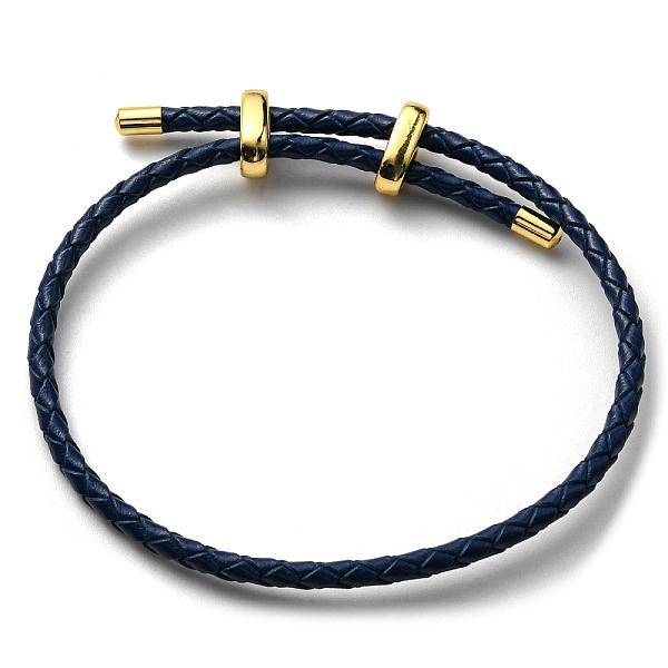 

PandaHall Leather Braided Cord Bracelets, Adjustable Bracelet, Prussian Blue, Inner Diameter: 5/8~2-7/8 inch(1.5~7.3cm) Leather