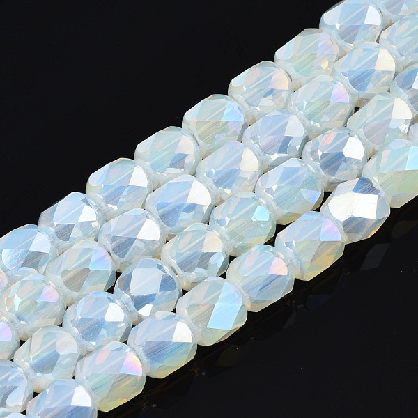 

PandaHall Electroplate Glass Beads Strands, AB Color Plated, Faceted, Column, Clear, 5.5x5mm, Hole: 1.2mm, about 99pcs/strand, 21.85 inch...