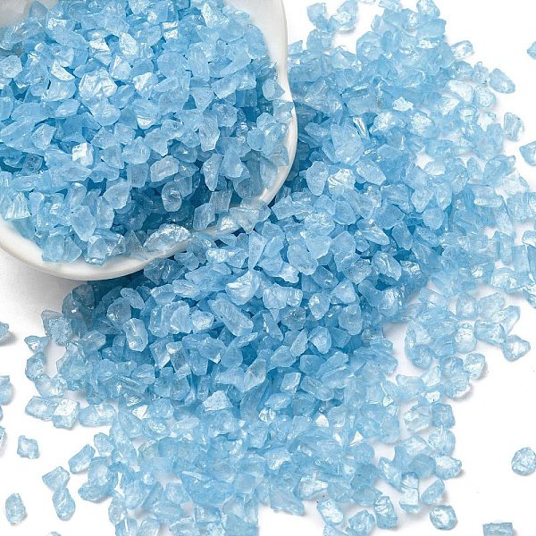 

PandaHall Luminous Crushed Glass Craft, Irregular Glass Chips, for DIY Vase Filler Garden Decoration, Light Sky Blue, 4.5~11.5x1.5~3x2.5mm...
