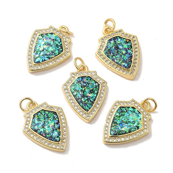 

PandaHall Rack Plating Brass Micro Pave Cubic Zirconia with Synthetic Opal Pendants, with Jump Ring, Lead Free & Cadmium Free, Long-Lasting...