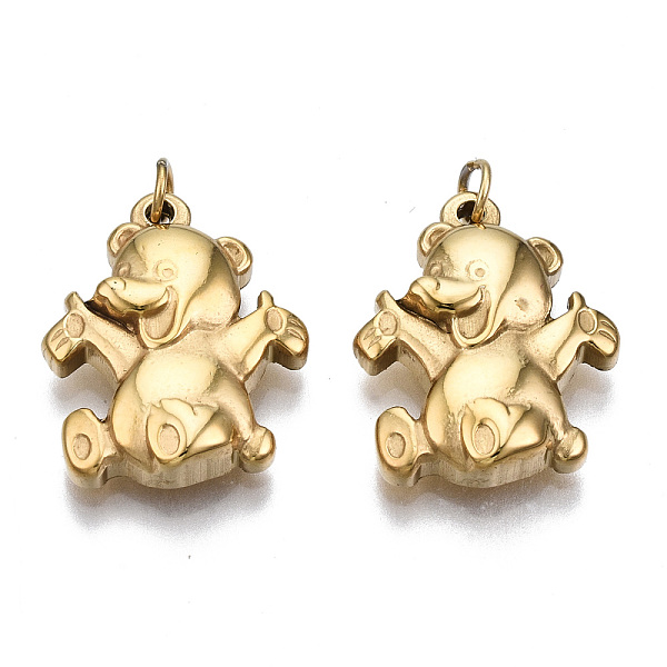 

PandaHall 304 Stainless Steel Pendants, with Jump Rings, Bear, Real 14K Gold Plated, 17.5x14x3.5mm, Jump Ring: 3.8x0.6mm, 2.6mm inner...