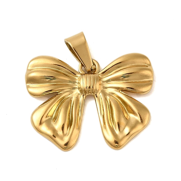 

PandaHall Ion Plating(IP) 304 Stainless Steel Pendants, Bowknot Charm, Golden, 20x25x2mm, Hole: 6x3mm 304 Stainless Steel Bowknot