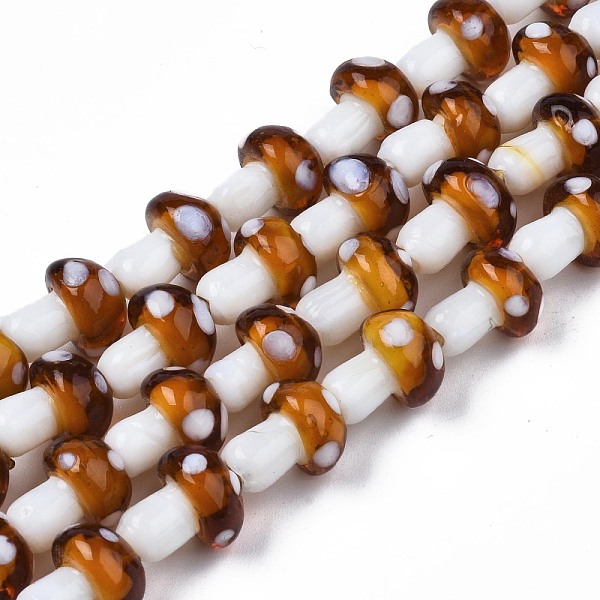 

PandaHall Mushroom Handmade Lampwork Beads Strands, Chocolate, 12.5~14x10~11mm, Hole: 1.2~1.5mm, about 24~25pcs/strand, 12.20 inch~12.99..., Brown