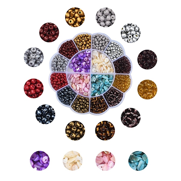 

PandaHall DIY Jewelry Making Kits, Including 6/0 Round Metallic Colours & Ceylon & Transparent & Baking Paint & Silver Lined Round Hole..., Multicolor