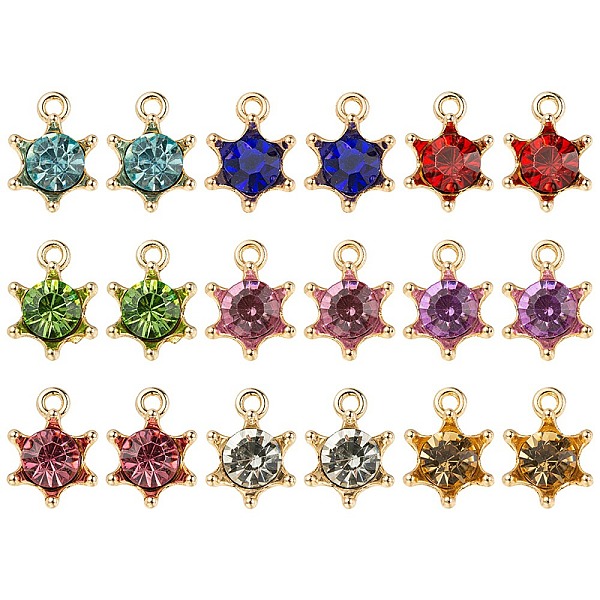 

PandaHall 20Pcs 9 Color Alloy Rhinestone Pendants, Crown Charms, Golden, Mixed Color, 15.5x11x7mm, Hole: 1.8mm Alloy+Rhinestone Crown..., Multicolor