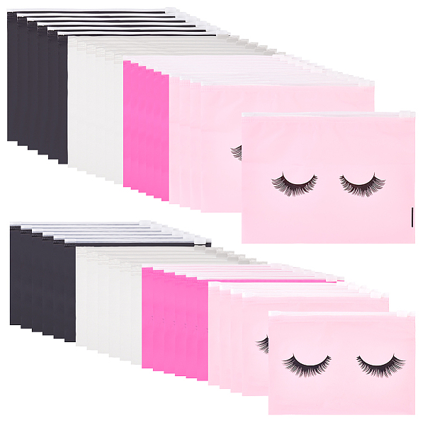 

PandaHall 120Pcs 8 Styles EVA Zip Lock Stroage Bags, Rectangle with Eyelashes Pattern, Mixed Color, 11~13.5x14.5~17.5x0.2cm, 15pcs/style..., Multicolor