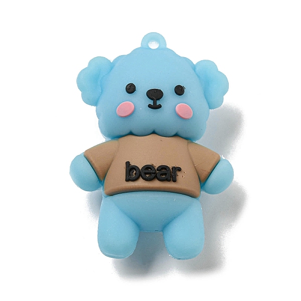 

PandaHall PVC 3D Plastic Pendants, for Key Chain Bag Hanging Ornaments, Bear, Light Sky Blue, 52.5x36x20mm, Hole: 2mm PVC Bear