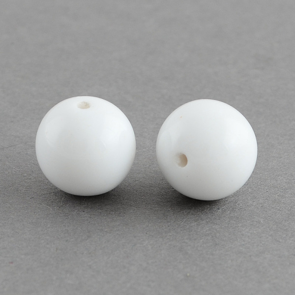

PandaHall Chunky Bubblegum Round Acrylic Beads, White, 20mm, Hole: 2~3mm, about 105pcs/500g Acrylic Round White