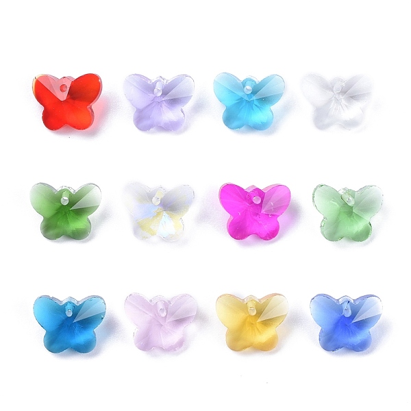 

PandaHall 72Pcs 12 Colors Birthstone Charms Glass Pendants, Faceted, Butterfly Shape, Mixed Color, 12x15x8mm, Hole: 1.5mm, 12colors..., Multicolor