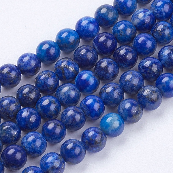 

PandaHall Natural Lapis Lazuli(Filled Color Glue) Beads Strands, Dyed, Grade A, Round, 6mm, Hole: 0.5mm, about 62pcs/strand, 15.3 inch Lapis...