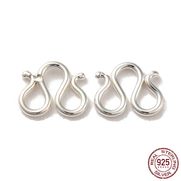 

PandaHall 925 Sterling Silver W Shape Clasps, Silver, 9x11x1.2mm Sterling Silver