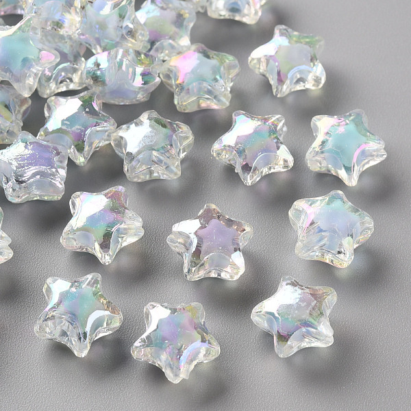 

PandaHall Transparent Acrylic Beads, Bead in Bead, AB Color, Faceted, Star, Cornflower Blue, 10.5x11x7mm, Hole: 2mm, about 1280pcs/500g...
