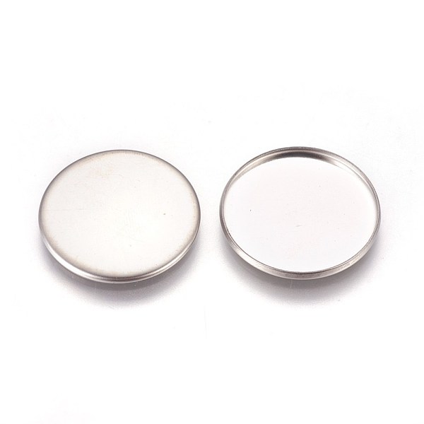 

PandaHall 304 Stainless Steel Plain Edge Bezel Cups, Cabochon Settings, Flat Round, Stainless Steel Color, Tray: 25mm, 26.5x2mm 304...