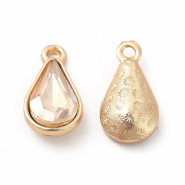 

PandaHall Faceted Glass Rhinestone Pendants, with Golden Zinc Alloy Setting, Teardrop Charm, Jonquil, 18x9.5x5.5mm, Hole: 1.5mm Alloy+Glass..., Yellow