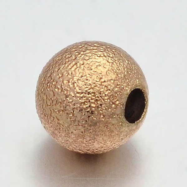 

PandaHall Brass Round Textured Spacer Beads, Golden, 4mm, Hole: 2mm Brass Round