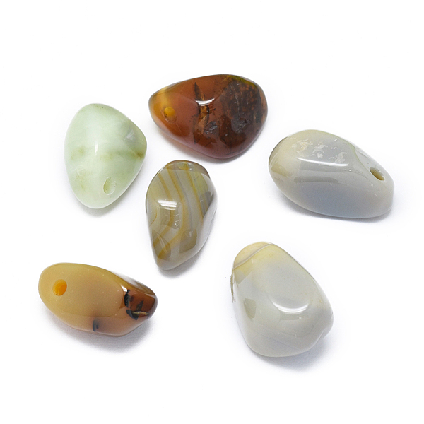 

PandaHall Natural Agate Pendants, Nuggets, Tumbled Stone, 23~32x16~22mm, Hole: 3mm Natural Agate Nuggets