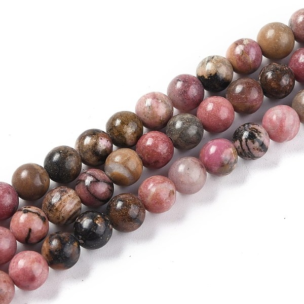 

PandaHall Natural Rhodonite Beads Strands, Round, 6mm, Hole: 0.6mm, about 63pcs/strand, 14.96 inch(38cm) Rhodonite Round