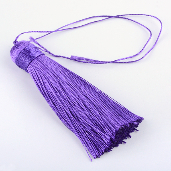 

PandaHall Polyester Tassel Pendant Decorations, Mauve, 77~81x12~13mm Polyester Purple