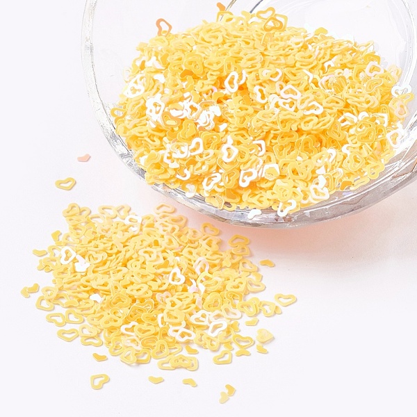 

PandaHall Ornament Accessories Plastic Paillette/Sequins Beads, Heart, Yellow, 3x4x0.1mm, about 225000pcs/pound Plastic Heart Yellow