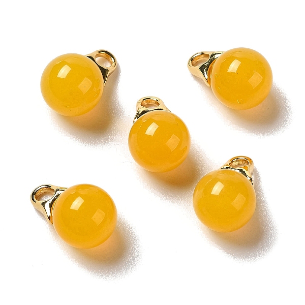 

PandaHall Natural Agate(Dyed & Heated) Pendants, Round Charms with Real 18K Gold Plated Brass Findings, Gold, 16x10mm, Hole: 2.5x3mm Natural...