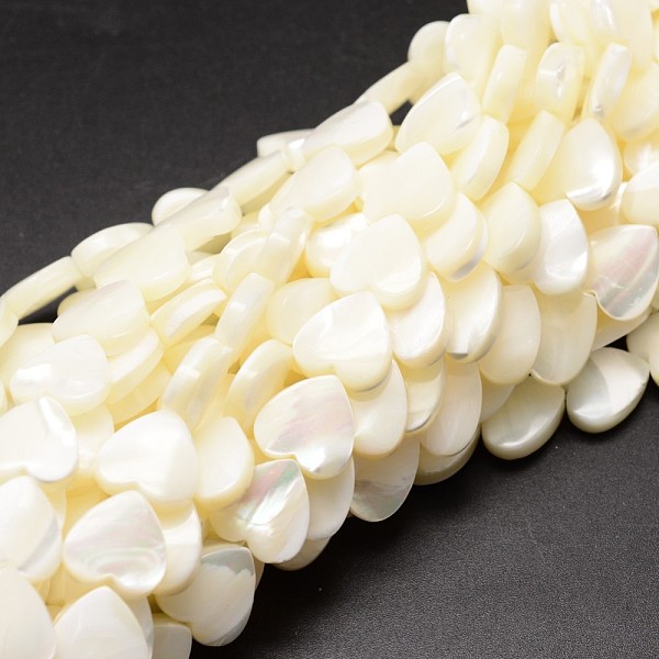 

PandaHall Natural Trochid Shell/Trochus Shell Beads Strands, Heart, Creamy White, 12x12x4mm, Hole: 1mm, about 35pcs/strand, 15.75 inch...