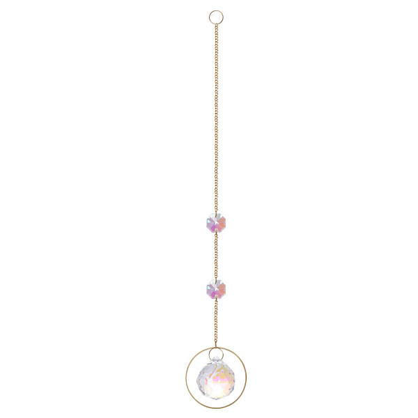 

PandaHall Iron Big Pendant Decorations, Glass Charms Suncatchers Rainbow Maker, for Garden, Wedding, Lighting Ornament, Round Pattern...