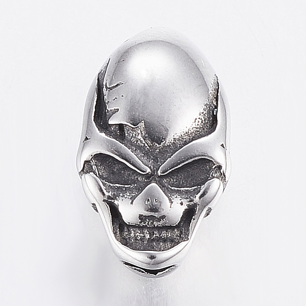 

PandaHall 304 Stainless Steel Beads, Skull, Antique Silver, 12x7.5x6.5mm, Hole: 2mm 304 Stainless Steel Skull