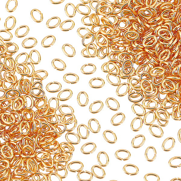 

PandaHall 500pcs Oval Jump Rings 18K Gold Plated Open Ring Connectors 3x4mm Brass Open Jump Rings 21 Gauge Jewellery Jump Rings for Earring...