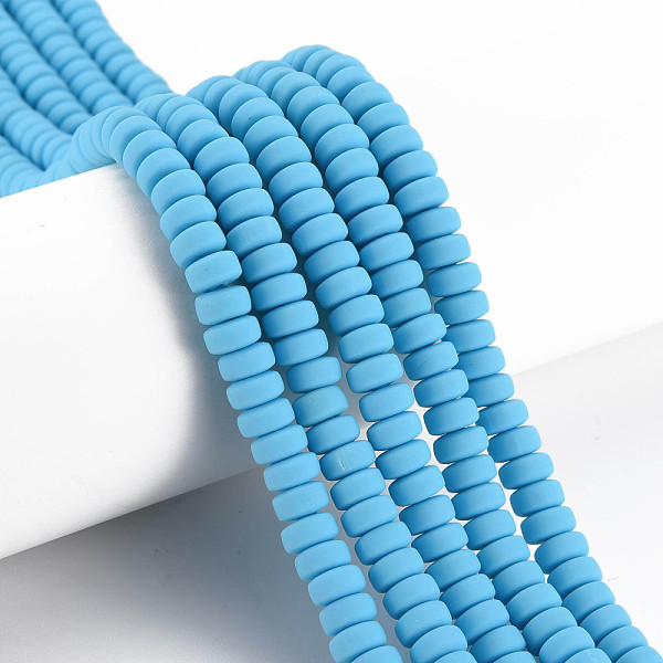 

PandaHall Handmade Polymer Clay Beads Strands, for DIY Jewelry Crafts Supplies, Flat Round, Deep Sky Blue, 6~7x3mm, Hole: 1.5mm, about...