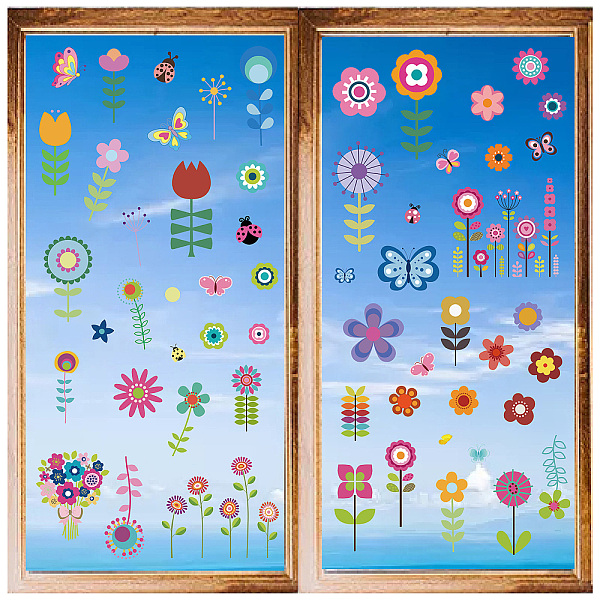 

PandaHall 8 Sheets 8 Styles PVC Waterproof Wall Stickers, Self-Adhesive Decals, for Window or Stairway Home Decoration, Rectangle, Flower...