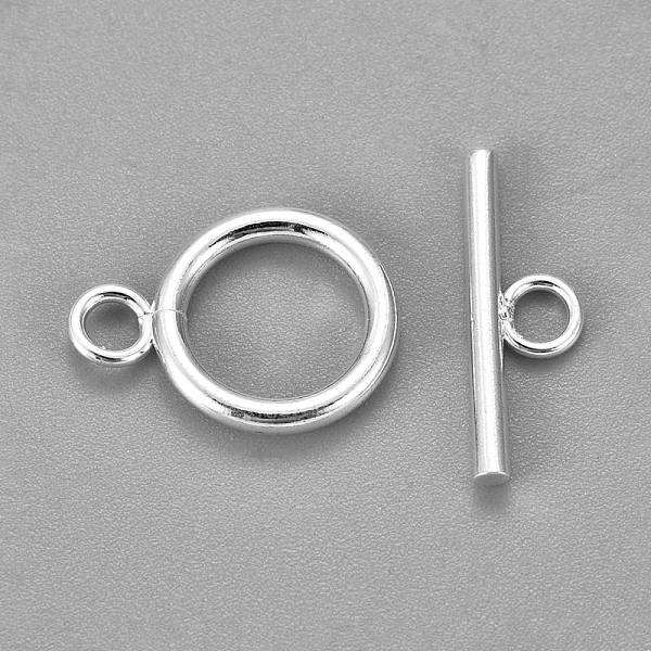 PandaHall 304 Stainless Steel Toggle Clasps, Ring, Silver, Ring: 18.5x13.5x2mm, Hole: 3mm, Bar: 20x7x2mm, Hole: 3mm 304 Stainless Steel Ring
