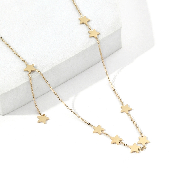 

PandaHall 201 Stainless Steel Pendant Necklaces for Women, Star, Golden, 16.14 inch(41cm) 201 Stainless Steel Star