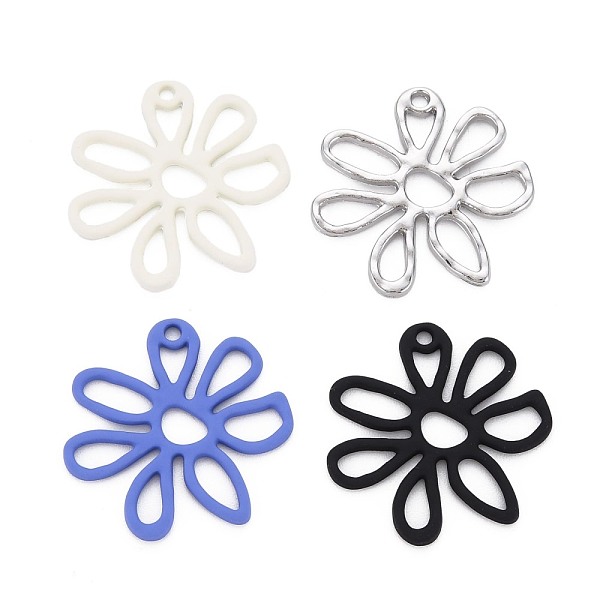 

PandaHall Rack Plating Spray Painted Alloy Pendants, Cadmium Free & Lead Free, Flower, Mixed Color, 24.5x24x1.5mm, Hole: 1.6mm Alloy Flower..., Multicolor