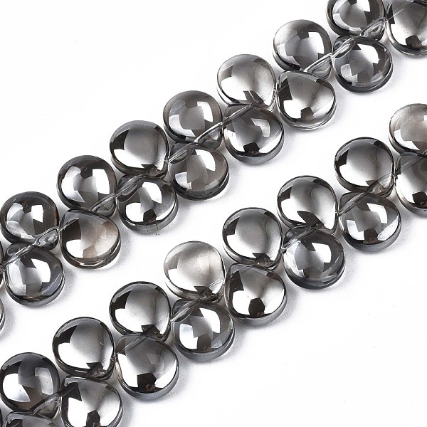 

PandaHall Electroplate Glass Beads Strand, Pearl Luster Plated, Teardrop, Black, 10x12x5mm, Hole: 0.8mm, about 82~99pcs/strand, 16.93 inch~...