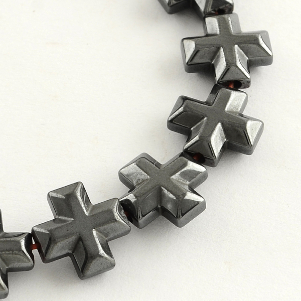 

PandaHall Non-magnetic Synthetic Hematite Beads Strands, Cross, 10x10x4mm, Hole: 1mm, about 40pcs/strand, 15.7 inch Non-magnetic Hematite...